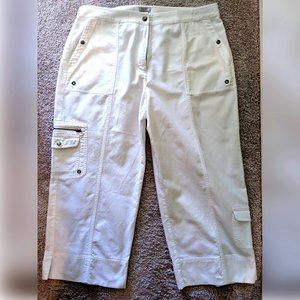 Chico's Wide Leg Cargo Cropped Pants, Chico's Size 2.5 or 14, 100% Cotton
